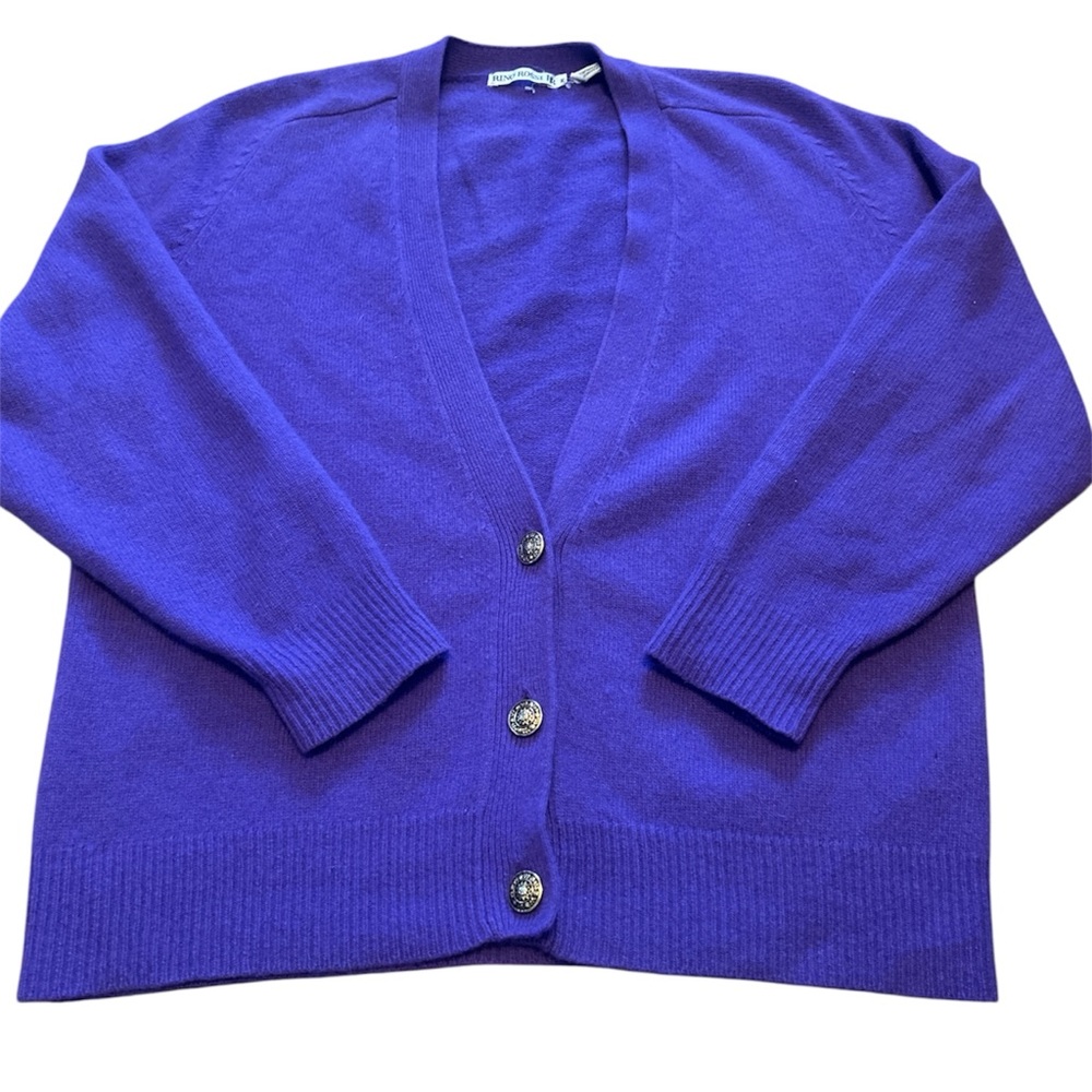 Rino Rossi Royal Purple Cardigan, Made of Lams Wool and Rabbit Hair, Size M